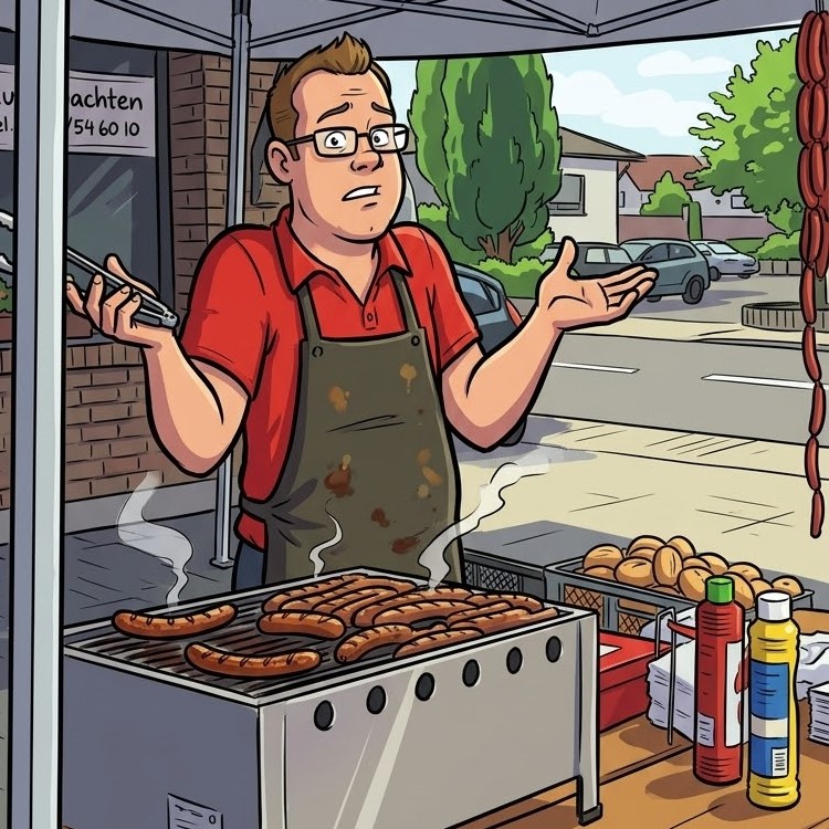 (Cartoon KI-generiert!) Cartoon Max Herchenbach